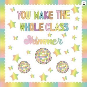 Brand New- Two (2) Packs Teacher Bulletin Board Set- Disco Ball & Sunflower